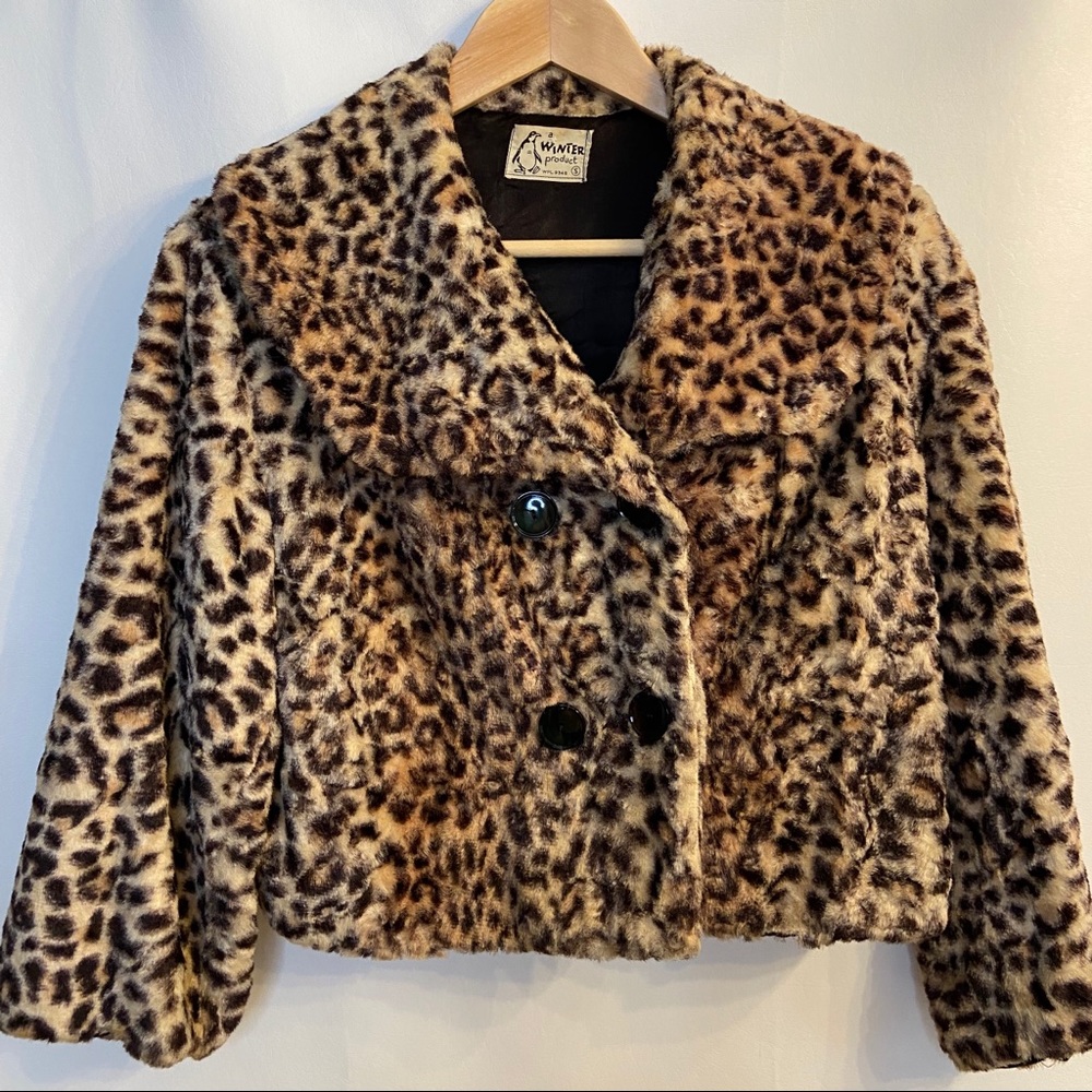Vintage Winter Brand Leopard Jacket Size Small